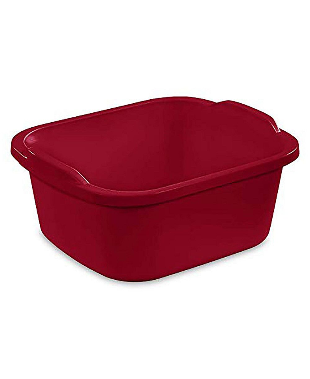 Sterilite Large Multi Function Home 12 Qt Sink Dish Washing Pan, Red (24 Pack)