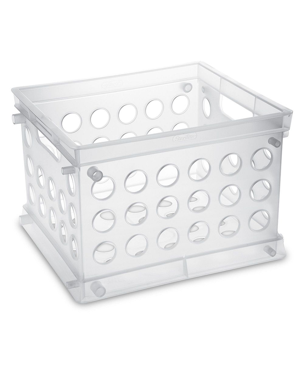 Sterilite Convenient Mini Square Small Storage Organizing Crate, Clear (12 Pack)