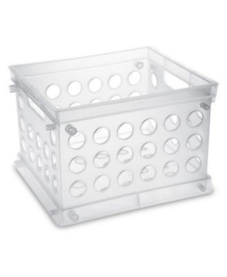 Sterilite Convenient Mini Square Small Storage Organizing Crate, Clear (12 Pack)