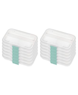 Sterilite Convenient Small Divided Clear Storage Pencil Box and Latch Lid, 12 Pack
