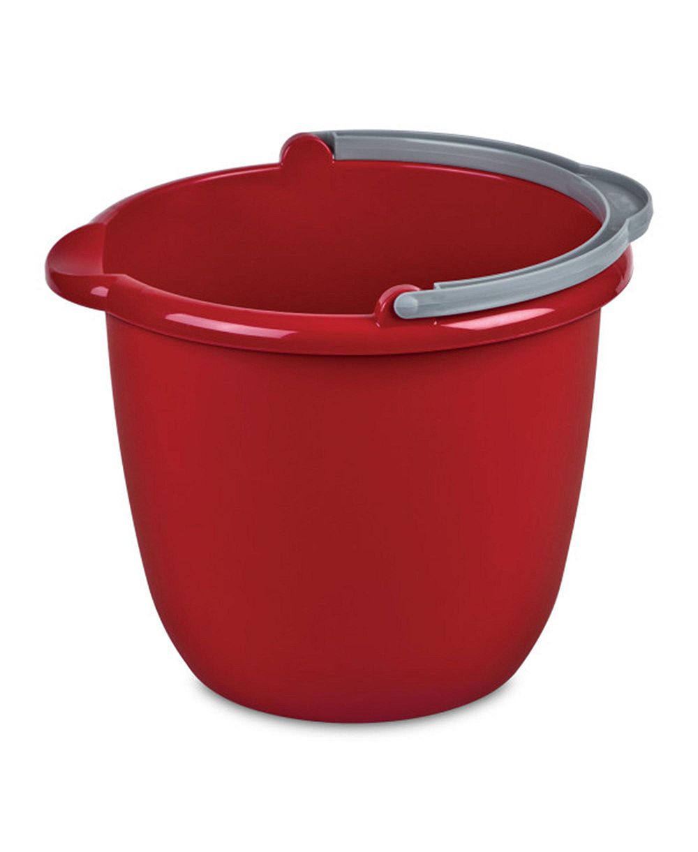 Sterilite Large 10 Qt Easy Pour Spout Pail with Comfy Grip Handle, Red (36 Pack)