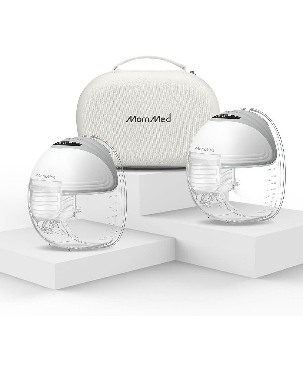 MOMMED S21 Double Wearable Breast Pump with Carrying Case - Hands-Free, Leak-Proof and Lightweight - 3 Modes, 12 Levels - Portable