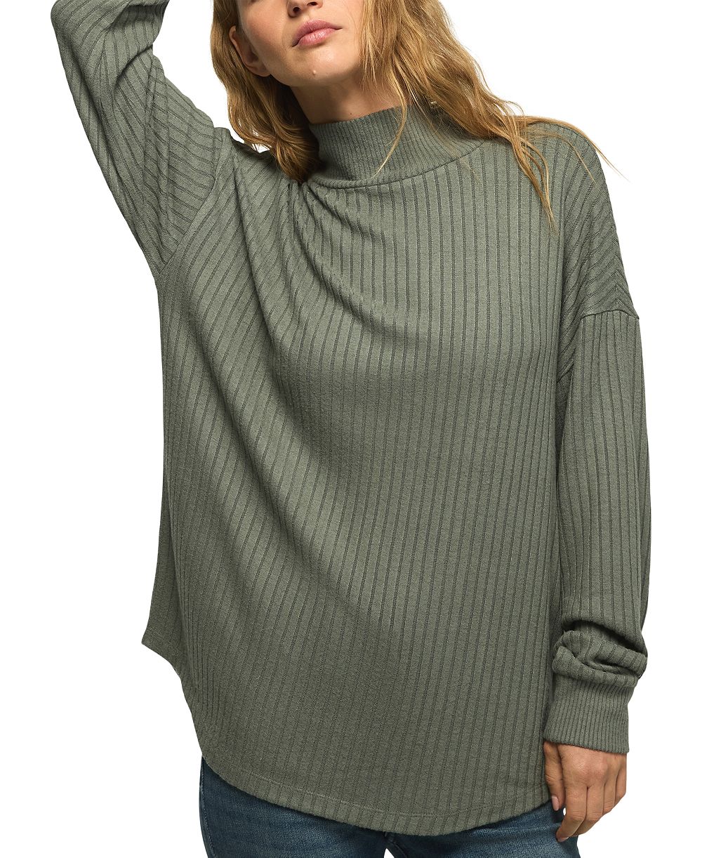 Женская свободная футболка Lucky Brand Cloud с длинным рукавом и высоким воротником