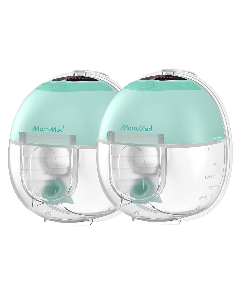 MOMMED S21 Double Wearable Breast Pump with Carrying Case - Hands-Free, Leak-Proof and Lightweight - 3 Modes, 12 Levels - Portable