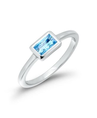 Серебряное кольцо Macy's с аквамарином, кубическим цирконием и розовым камнем