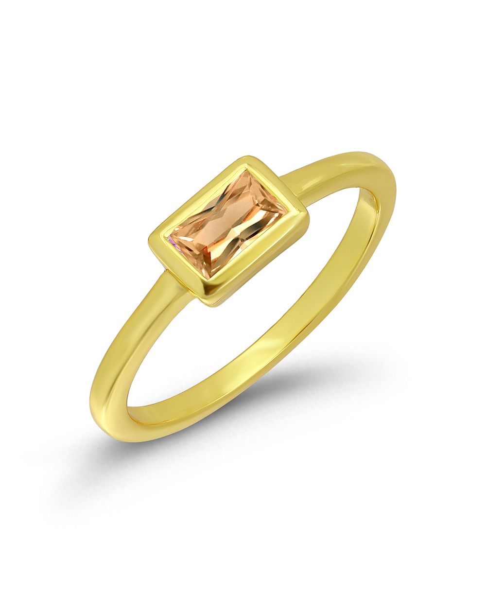 Macy's Cubic Zirconia Baguette Bezel Set Pinky Ring