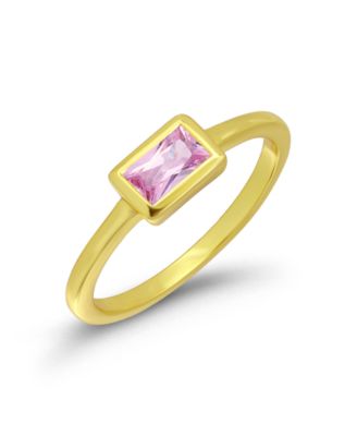 Кольцо Macy's Pink Cubic Zirconia Baguette Stackable Pinky Ring
