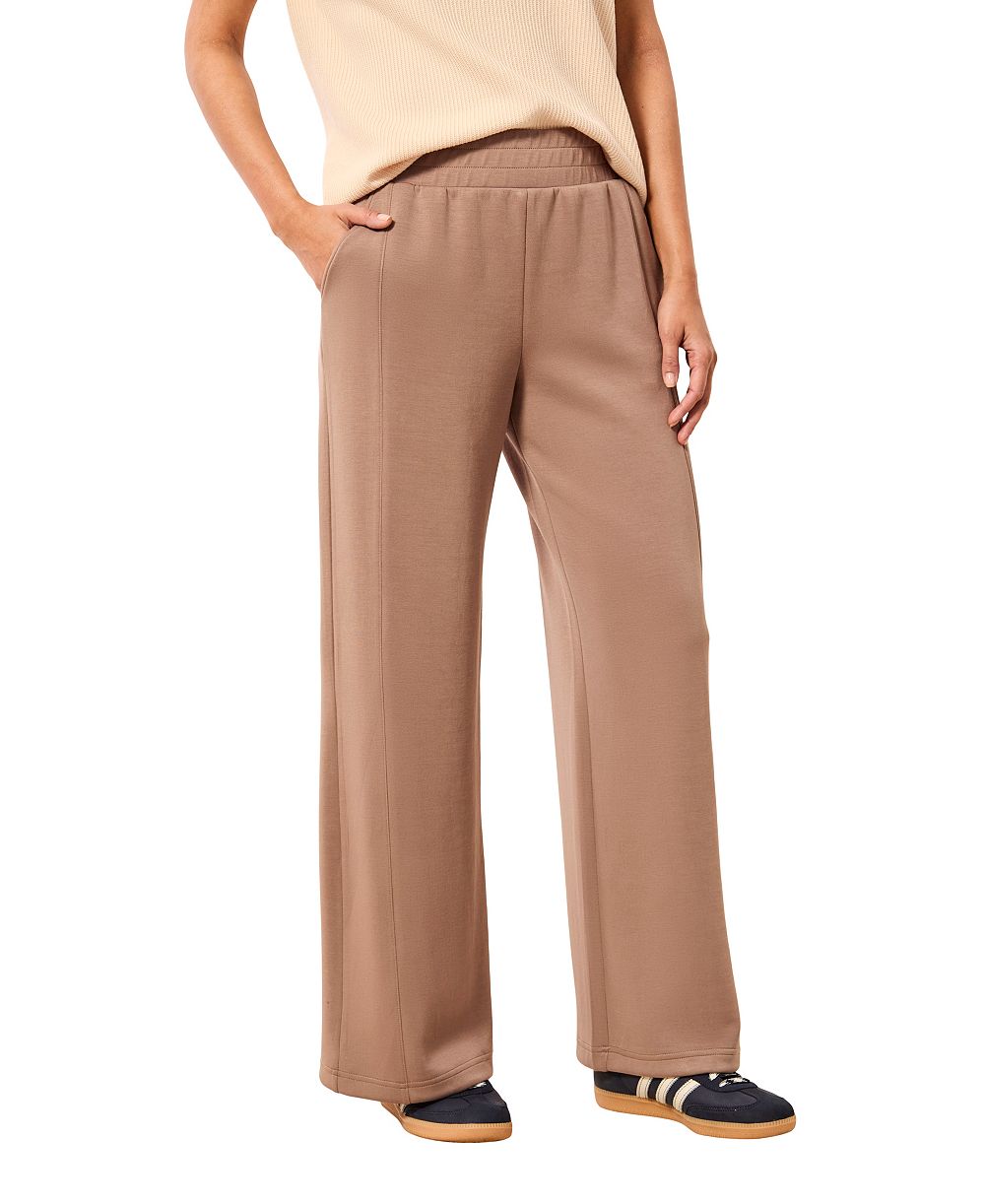 Женские брюки TRIBAL Techno Lux Pull-On Wide-Leg High-Rise Ankle Pants
