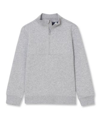 Lands' End мужской флисовый пуловер с четвертьзастежкой и воротником-стойкой из хлопковой смеси для мальчиков 4-20