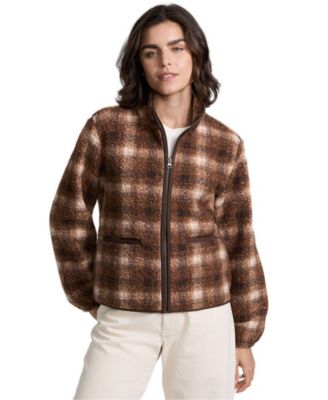Lands' End Women's Print Boucle Fleece Jacket