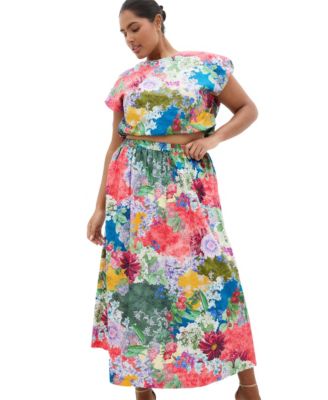 CITY CHIC Plus Size Sarina High-Waisted Floral-Print Skirt