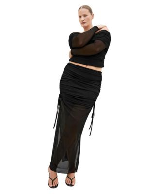 CITY CHIC Plus Size Shelly High-Waisted Maxi Mesh Skirt