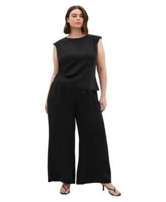CITY CHIC Plus Size Jett Sleeveless Pleat-Detail Blouse
