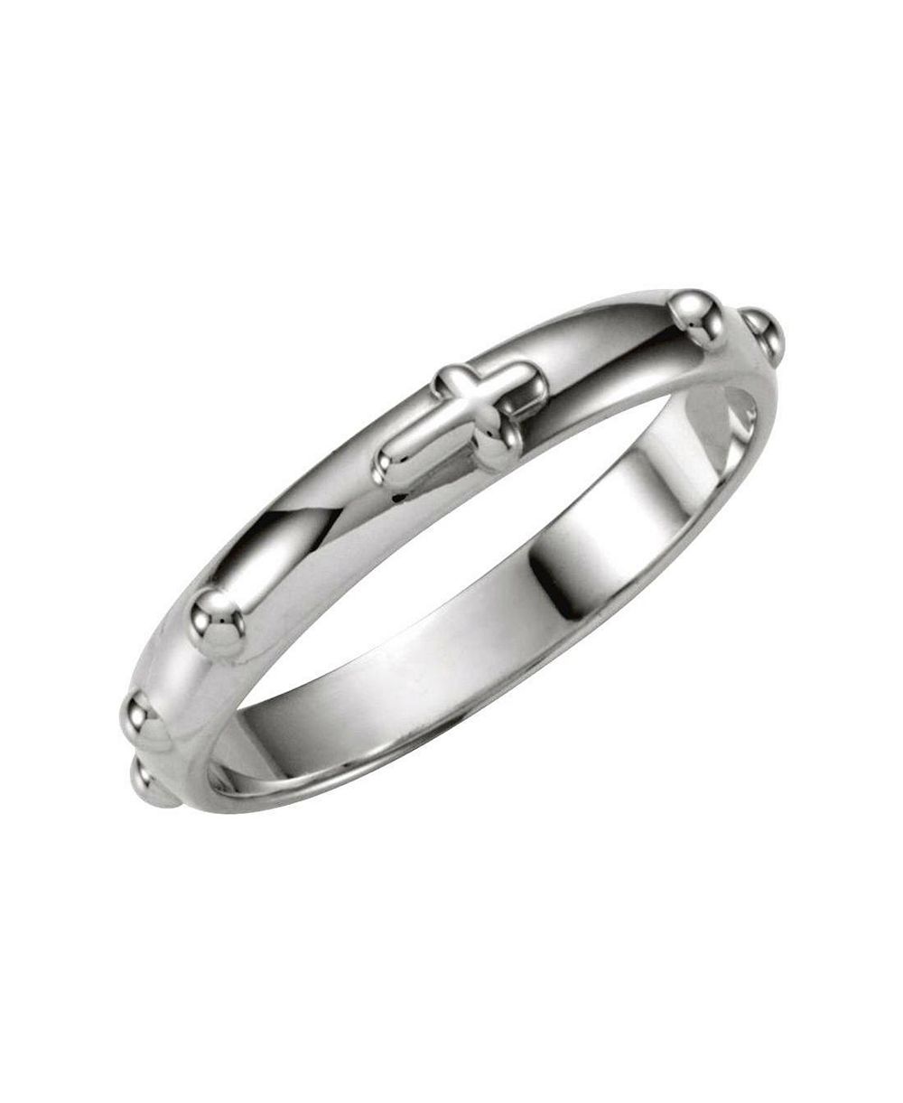 Curata Jewelry Sterling Silver 3.2mm Rosary Ring