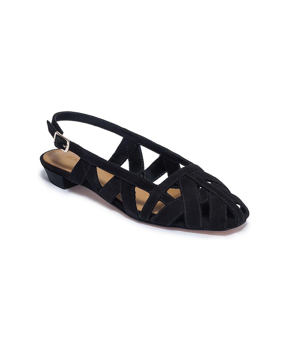Bernardo Footwear Glinda Square-Toe Slingback Leather Flats