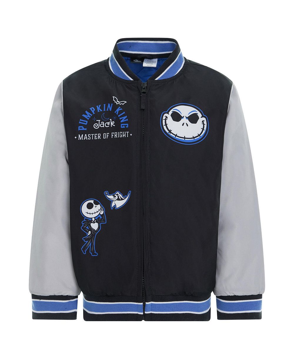 Nightmare Before Christmas Boys' 4-20 Jack Skellington Varsity Color-Blocked Bomber Jacket