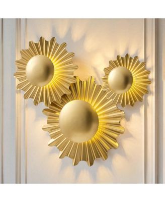 Parrot Uncle 17" Art Deco 3-Light LED Sunbeam Flush Mount Wall Light Sconce