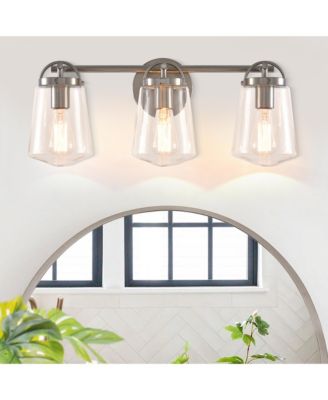 Parrot Uncle 22" Modern 3-Light Glass Bathroom Vanity Light Wall Sconce