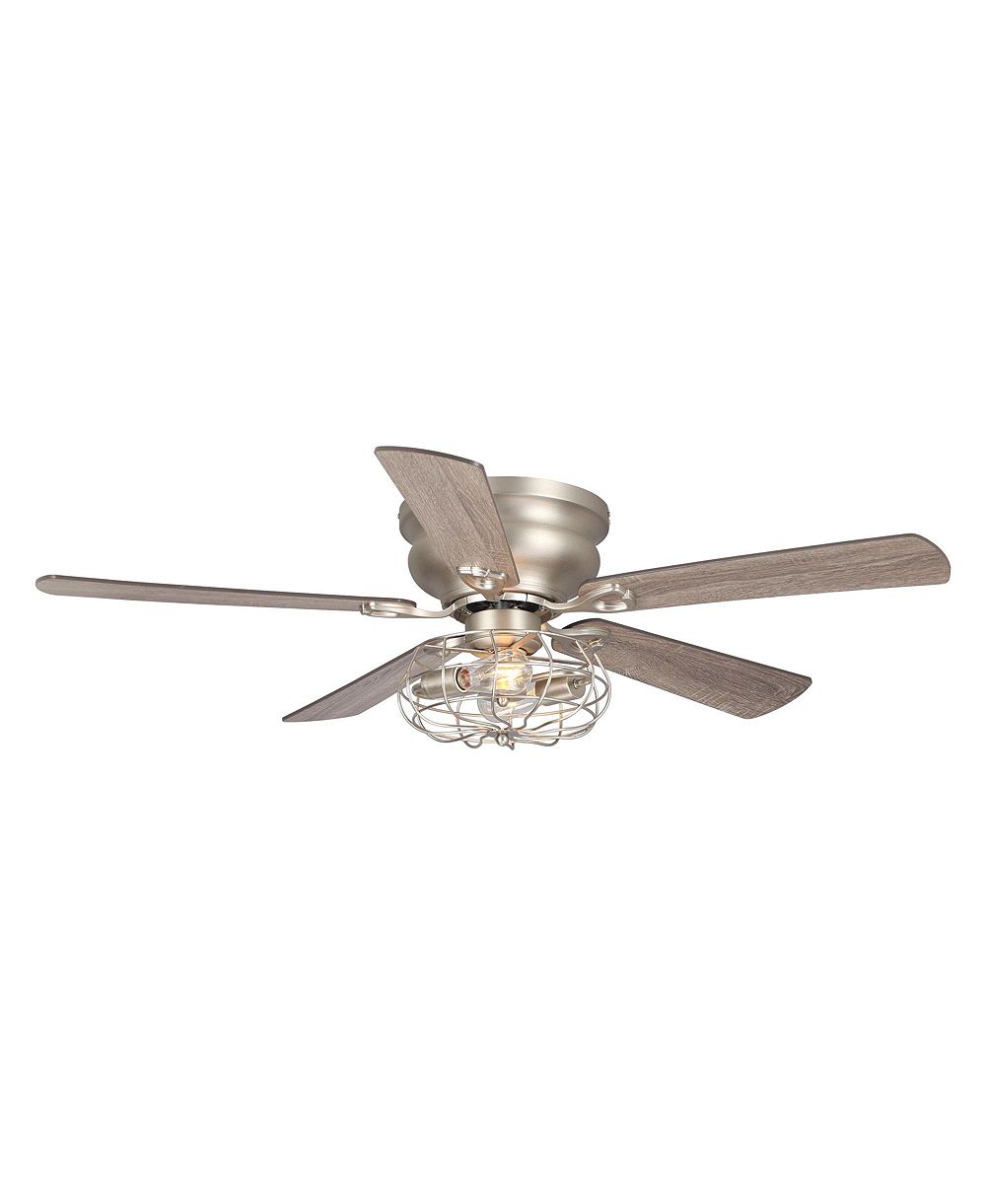 Потолочный вентилятор Parrot Uncle, 48 дюймов, индустриальный стиль, дерево, 5 лопастей, низкий профиль, с подсветкой и пультом
