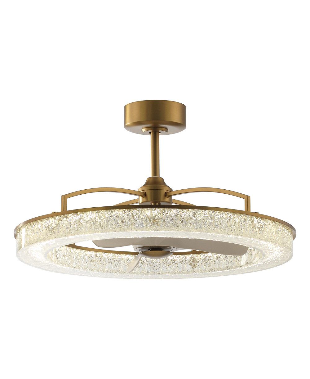 Parrot Uncle 33 Brass Resin Fandelier Caged Ceiling Fan with Dimmable LED Light and Remote