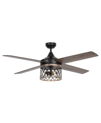 Parrot Uncle 52" Indoor Downrod Mounting Ceiling Fan with Light Kit and Remote
