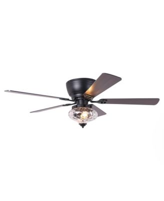 Parrot Uncle 52" Modern Matte Reversible Flush Mount Ceiling Fan with Light and Remote
