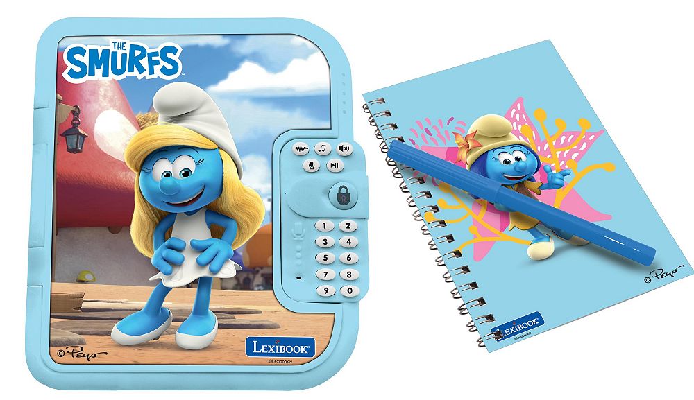 Сейф-дневник Smurfs интерактивный электронный с блокировкой паролем, ручка и блокнот