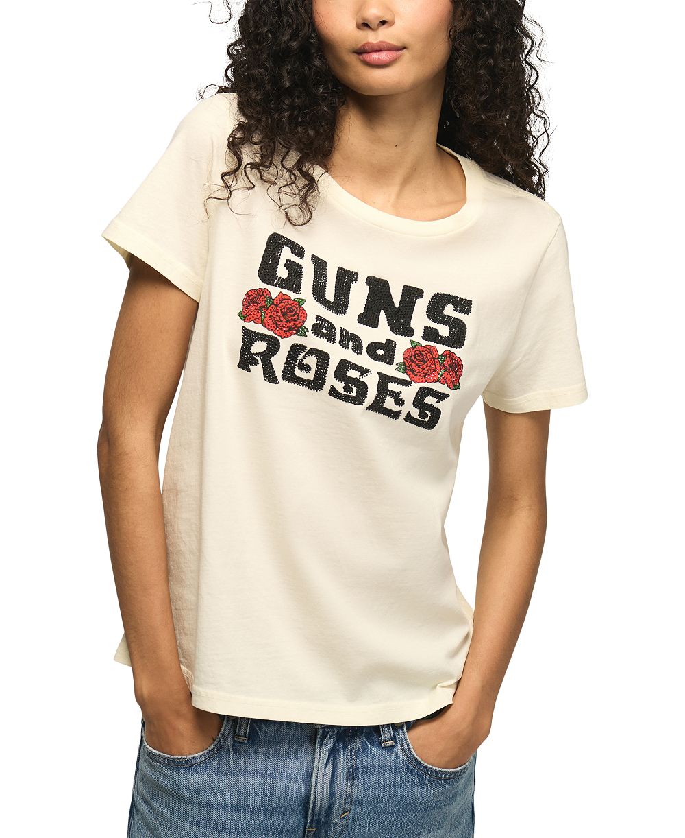 Lucky Brand женская футболка с графическим принтом Guns And Roses с украшениями