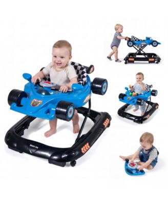Gymax 4-in-1 Foldable Baby Walker, Adjustable-Height, 4-Mode