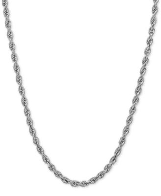 Легкая цепь-ожерелье 18" (2-1/2mm) из белого золота 14k с алмазной огранкой