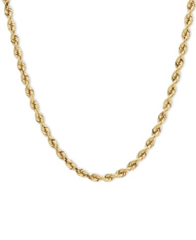 Легкая цепочка из веревки, ожерелье 30" (4 мм), золото 14k