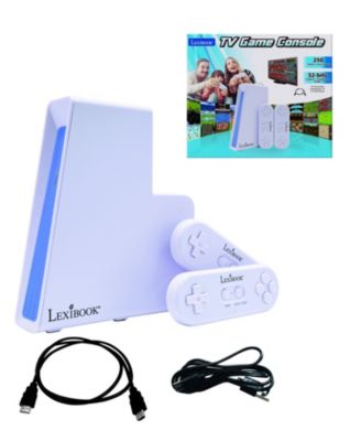 Lexibook TV game console with 2 wireless controllers, 250 games, 32-bit graphics, TV connector