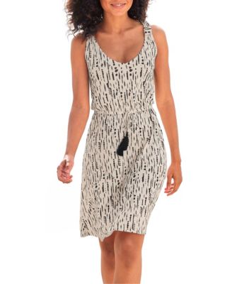 LASCANA Women's Open-Back Printed V-Neck Dress