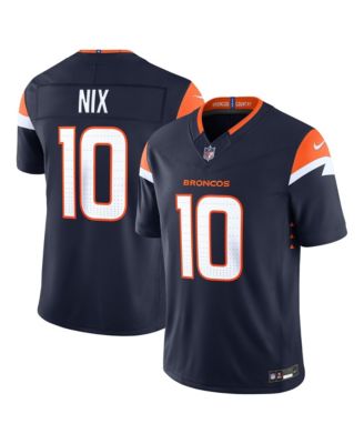 Мужская ограниченная версия джерси Nike Bo Nix Navy Denver Broncos Alternate Vapor F.U.S.E. со строчкой