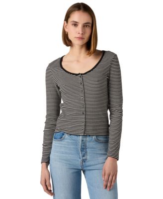 Annalise Stripe Anthracite Night Egret
