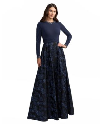 Mac Duggal Petite Embellished Brocade Floral Ball Gown