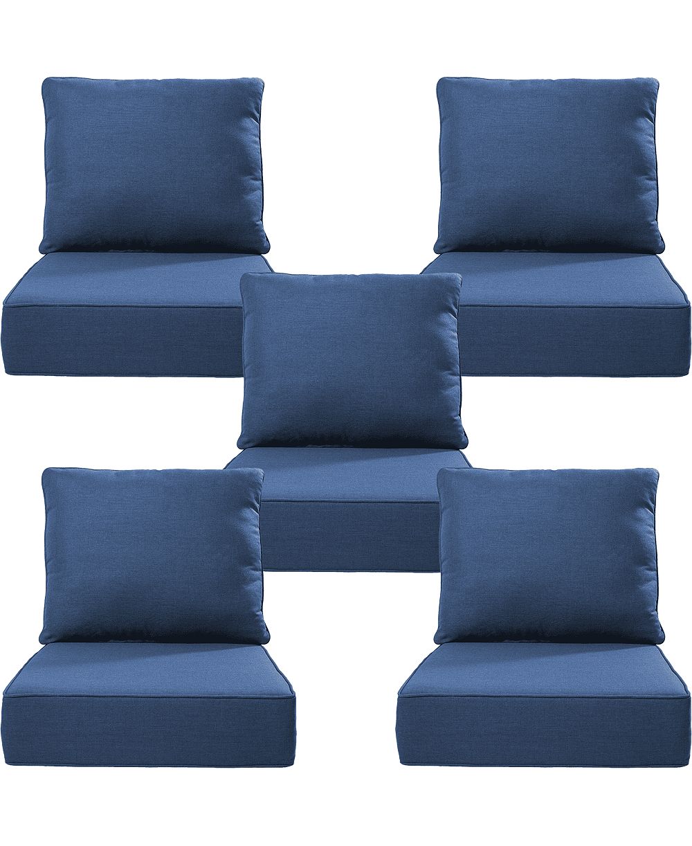 Bellefurn 24"x24"x6" патио толстые подушки и подушки набор - глубокая сиденье внутри/снаружи вода и выцветание устойчивый