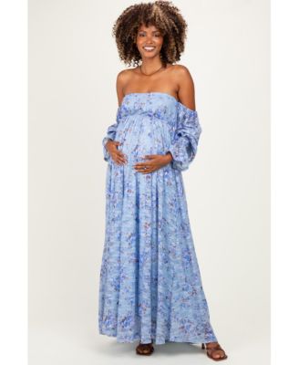 Pinkblush Women's Pink Off Shoulder Long Sleeve Maxi Dress