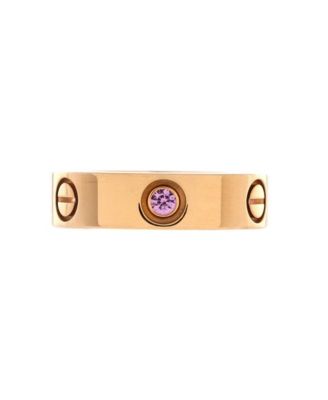 Б/у обручальное кольцо Cartier Love с сапфирами (0,09 карата суммарно) из розового золота 18 карат