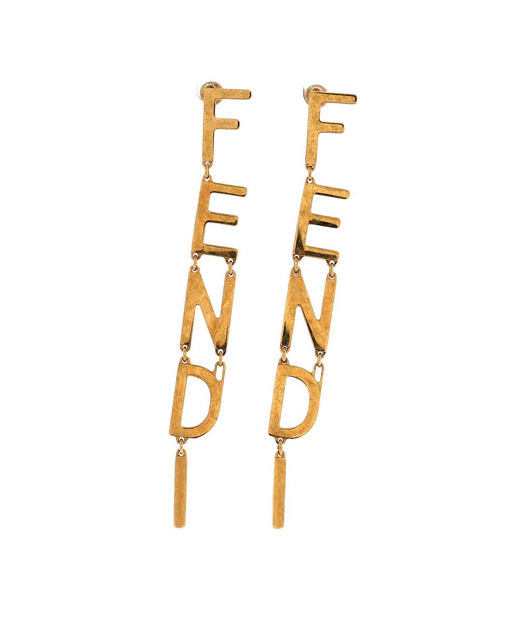Pre-Owned Fendi серьги-подвески с логотипом в виде букв