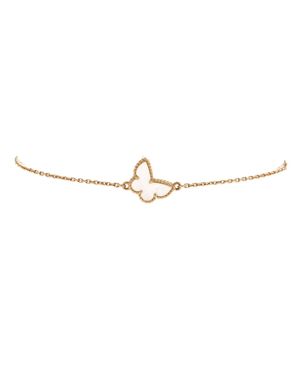 Б/у браслет Van Cleef & Arpels Sweet Alhambra с бабочкой из желтого золота 18 карат