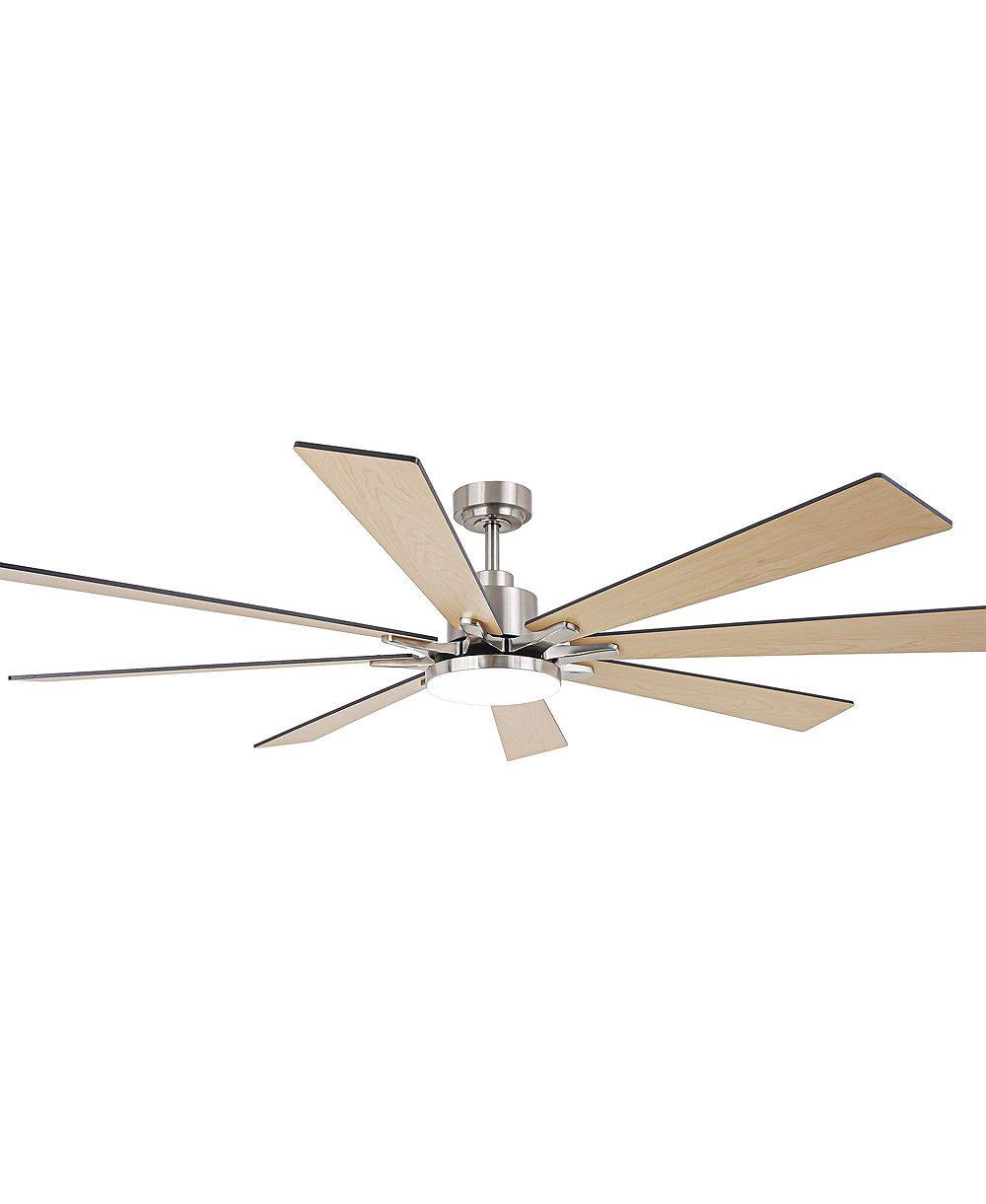 Vaczon 72-in Brushed Nickel Reversible Large Smart Ceiling Fan with Light and APP Control