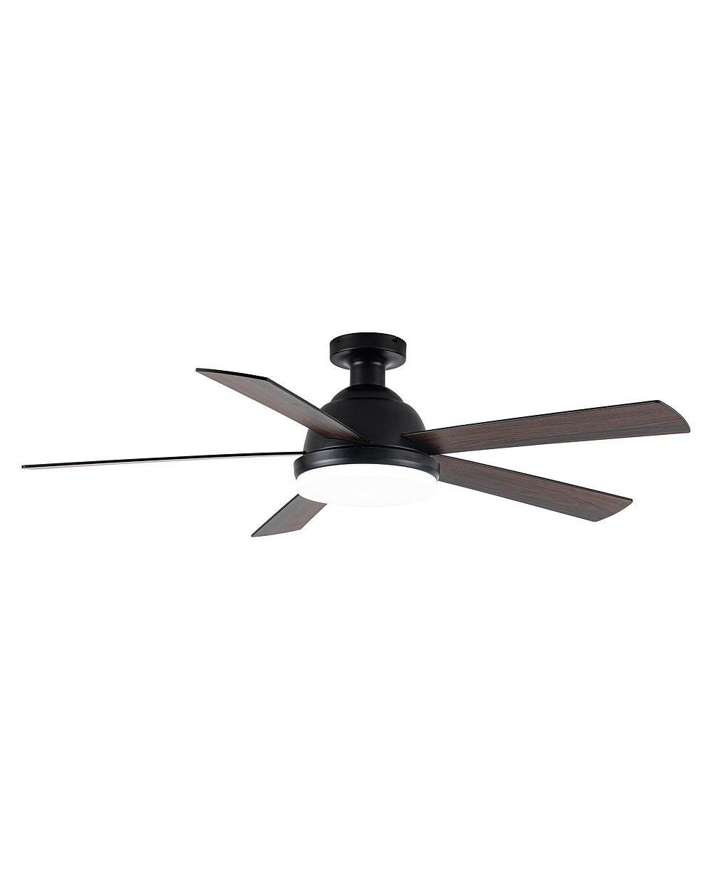 Vaczon 52" Modern Plywood Reversible Smart Flush Mount Ceiling Fan with Dimmable Light and APP Control