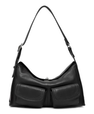 American Leather Co. Grayson Cargo Turn-Lock Genuine Leather Shoulder Bag