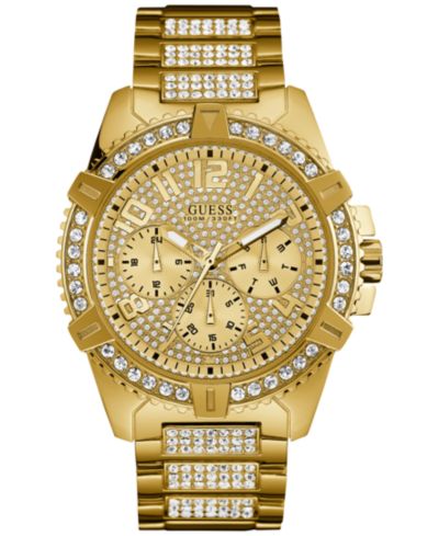GUESS Мужские наручные часы из нержавеющей стали с кристаллами, 46mm