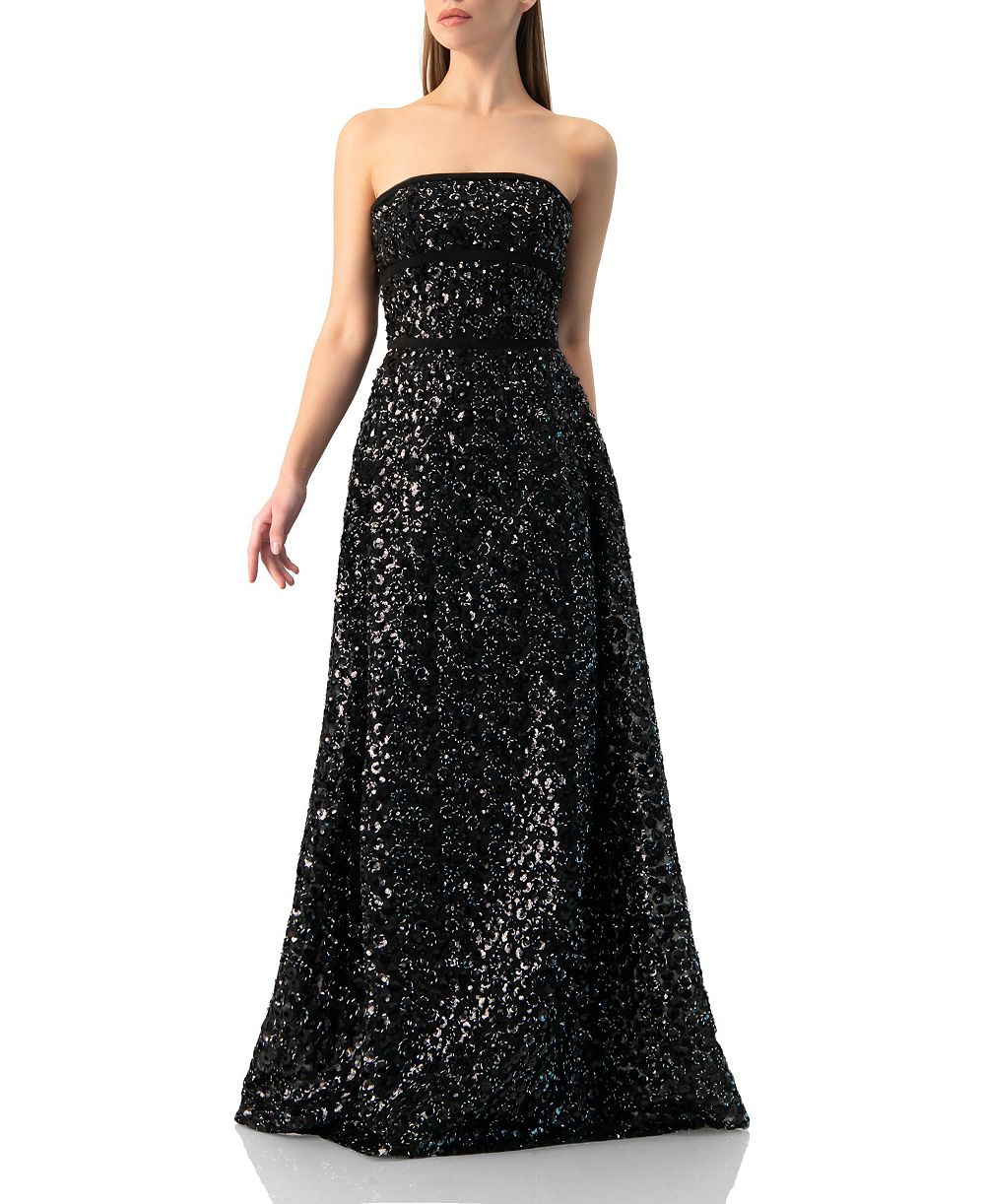Ivonne Women's Strapless Sequin A-Line Ballgown