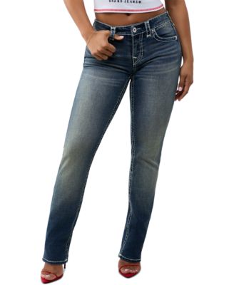 Женские прямые джинсы Billie Stretch со средней посадкой и эффектом потертости от True Religion