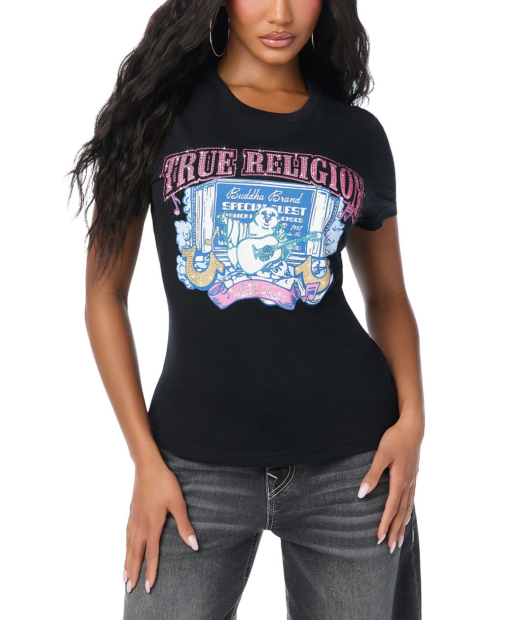 True Religion Женская футболка с круглым вырезом и графическим принтом
