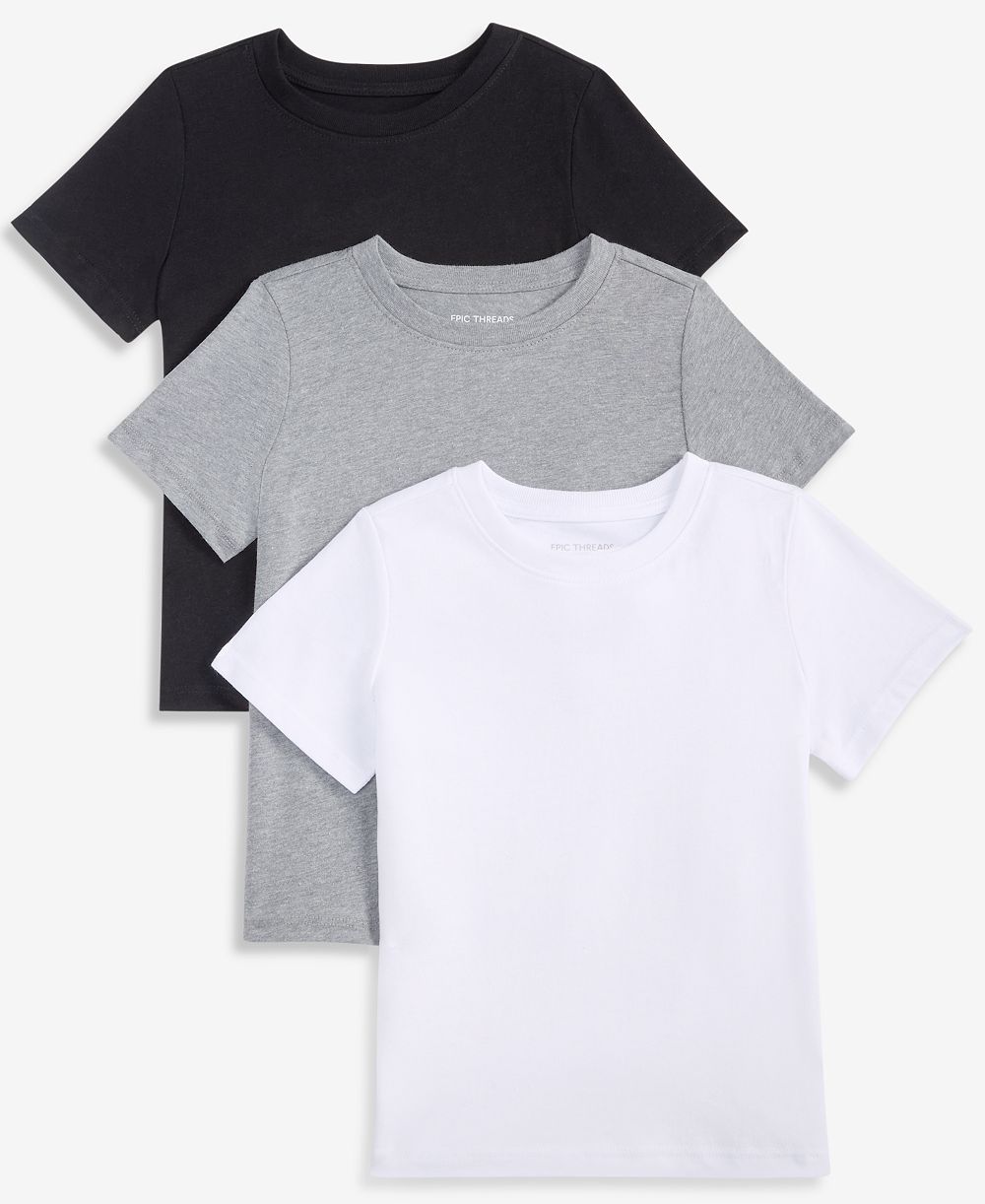 Epic Threads футболки для мальчиков-малышей 12M-5T, короткий рукав, однотонные, 3 шт.