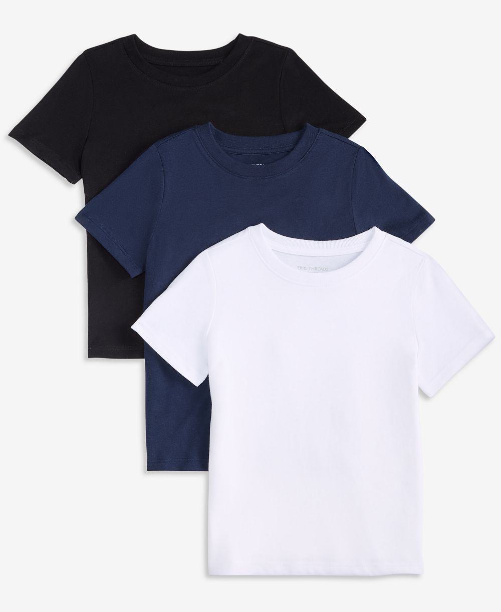 Детские однотонные футболки Epic Threads для мальчиков 12M-5T с коротким рукавом, 2+1 в подарок